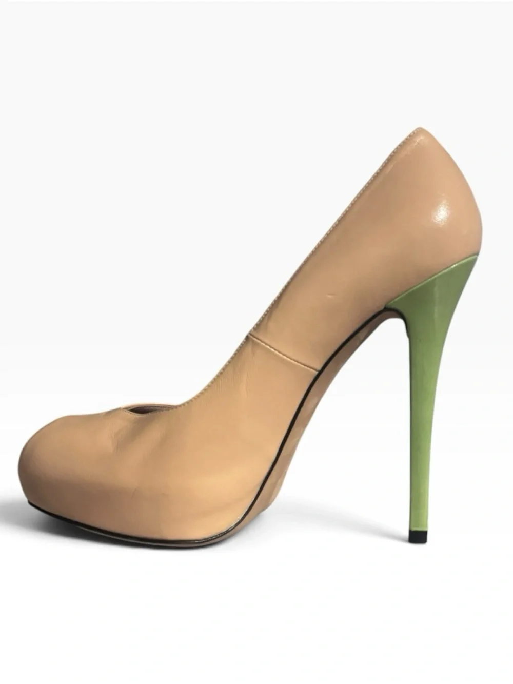 Stuart Weitzman Victoria Leather Colorblock Peep-Toe Platform Stiletto Pumps